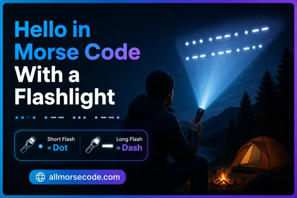 hello in morse light
