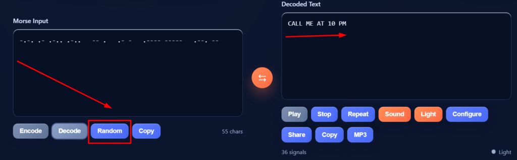 morse random message