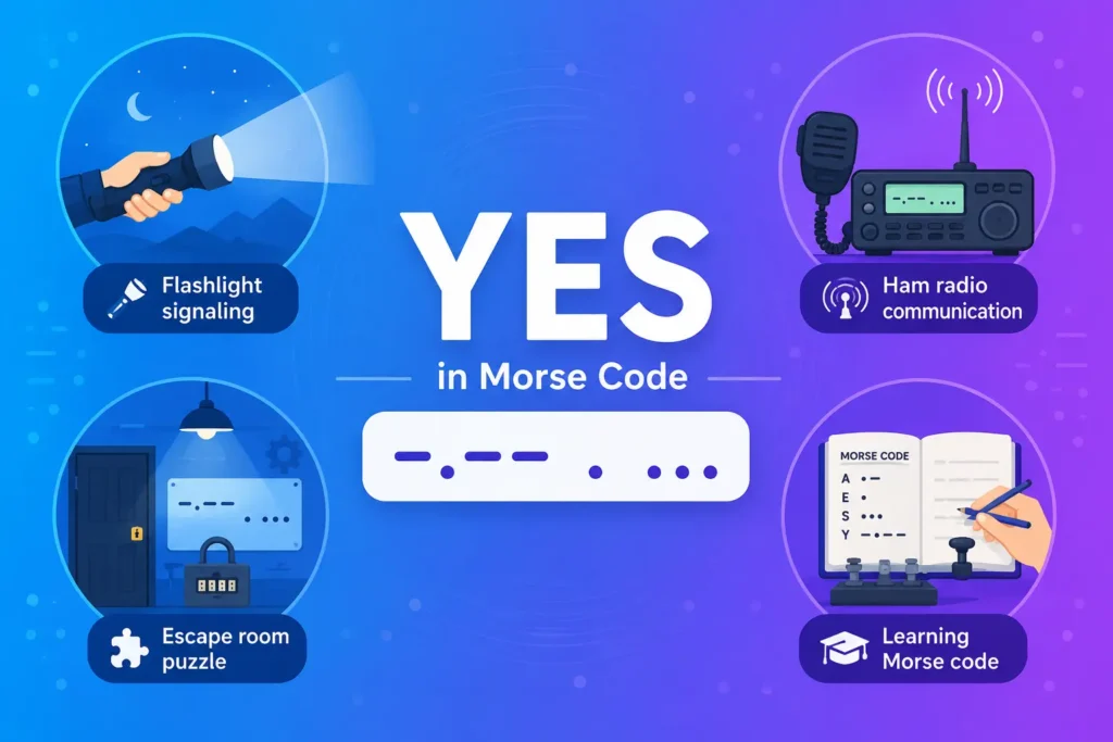 Yes in Morse Code (+ Copy and Paste, Pronunciation & No Comparison) 4 Common uses of yes in Morse code
