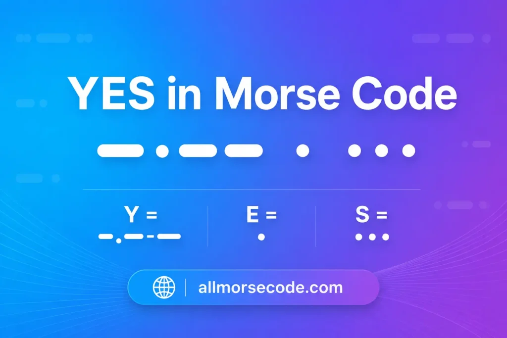 Yes in Morse Code (+ Copy and Paste, Pronunciation & No Comparison) 1 Yes in Morse code letter by letter