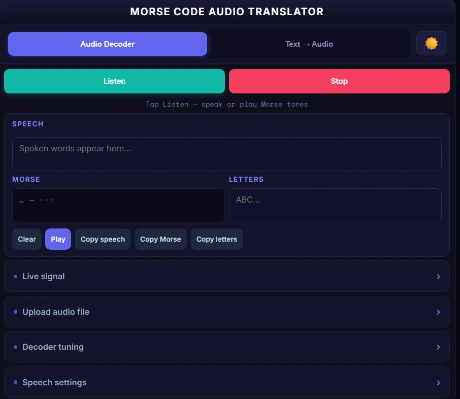 morse code audio translator