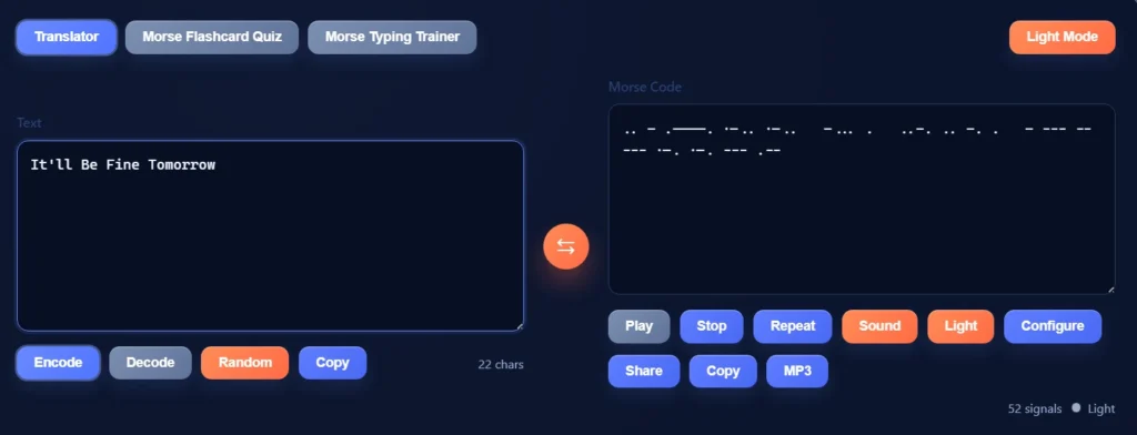 it ill be fine in morse code