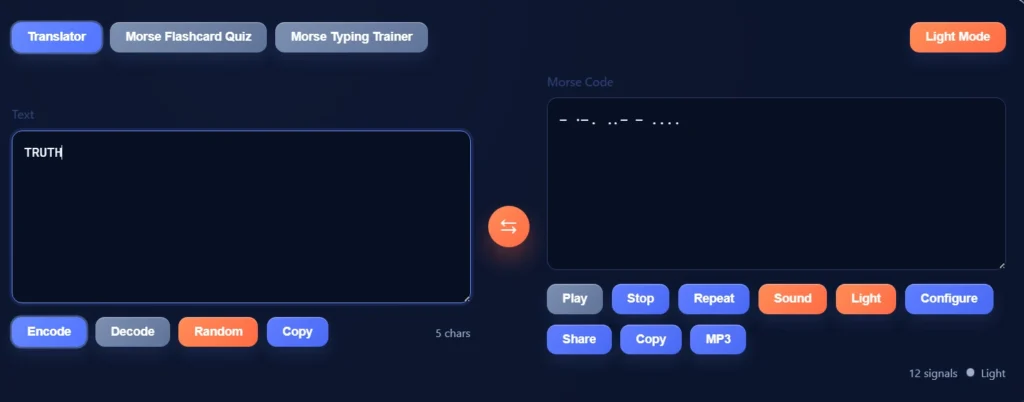 truth in morse code