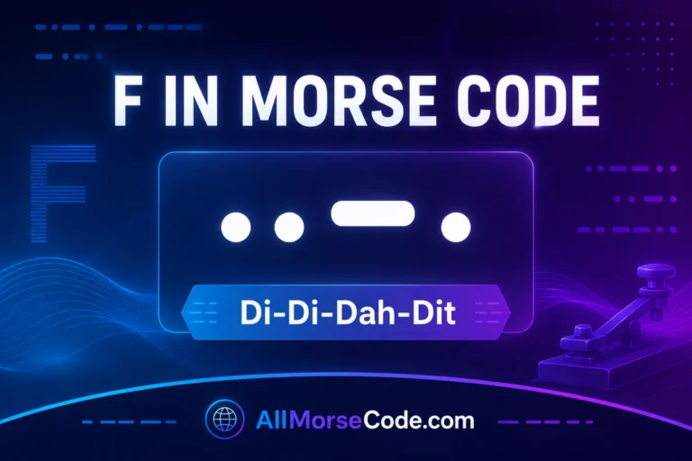F in Morse Code: What It Means and How to Remember It 5 F in Morse code - ..-. dot dot dash dot