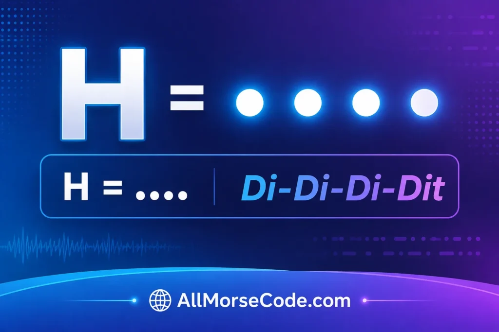 Letter H in Morse Code: What It Means and How to Remember It 1 H in Morse code .... four dots