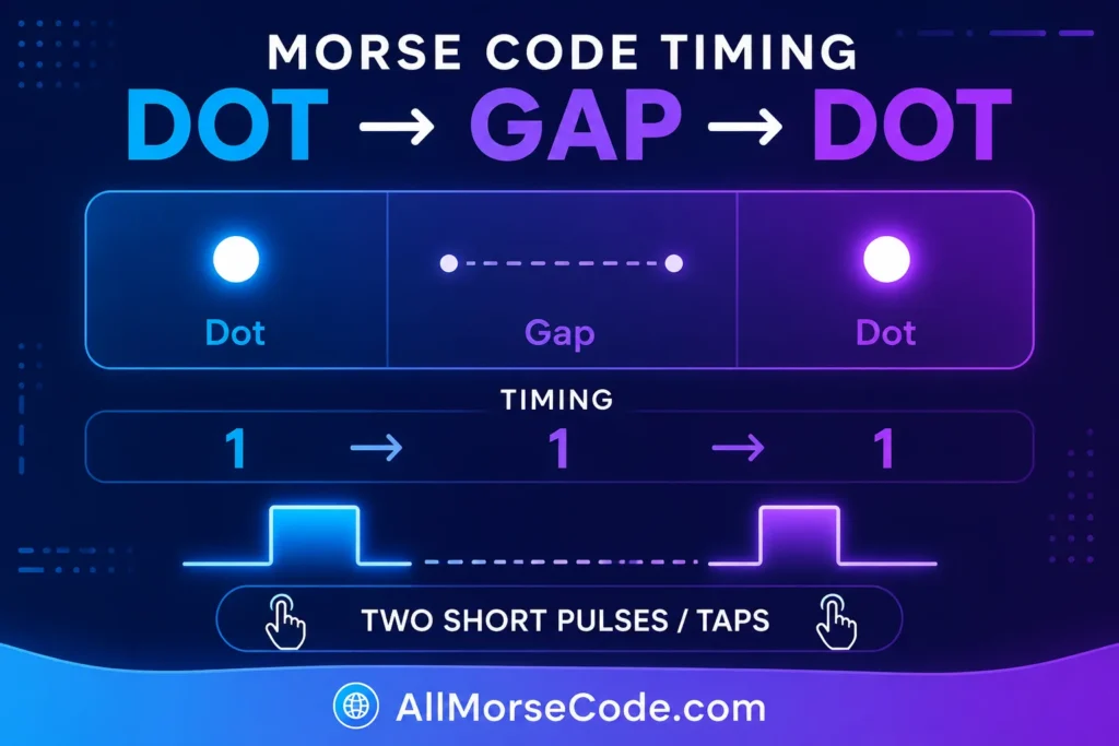 I Morse code timing two dots